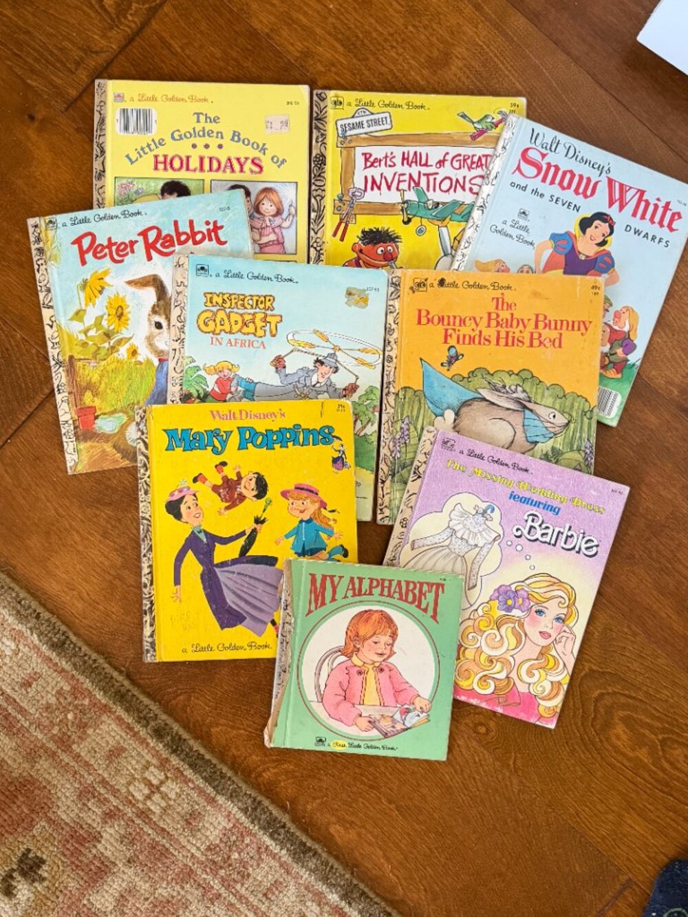 9 Vintage Little Golden Books Barbie Mary Poppins Peter Rabbit, Inspector Gadget